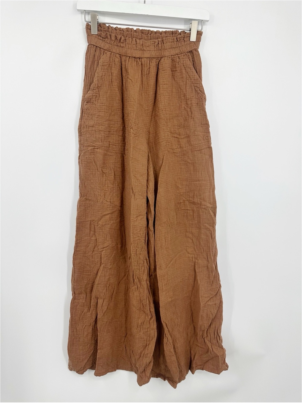 Aerie Brown Wide Leg High Waisted Pants Size Small Boho Loungewear